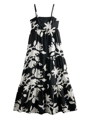NINE WEST • Black & White Floral Maxi Sundress XL